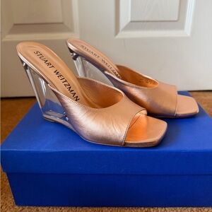Stuart Weitzman Metallic Wedge Sandals